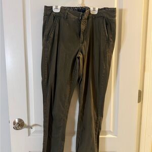 Women's Olive Green High-Rise Trousers